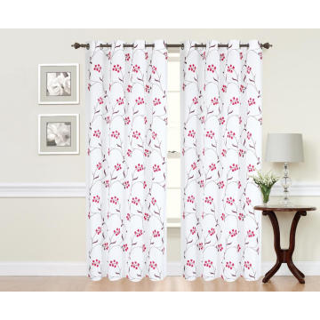 Tissu de rideau brodé par polyester pur avec motif floral